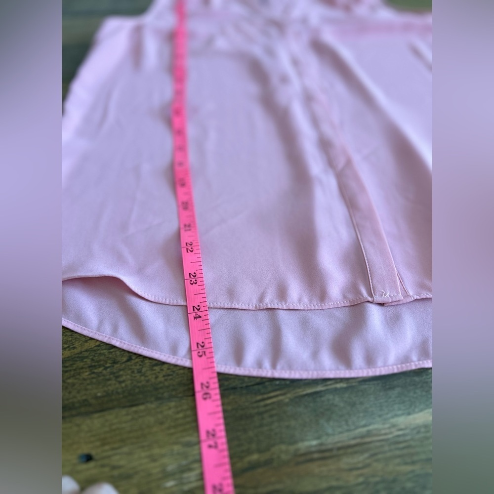 NYDJ Pink sleeveless pleated lightweight relaxed button down top - Picture 12 of 13